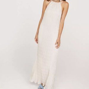 Textured Halterneck Maxi Slip Dress